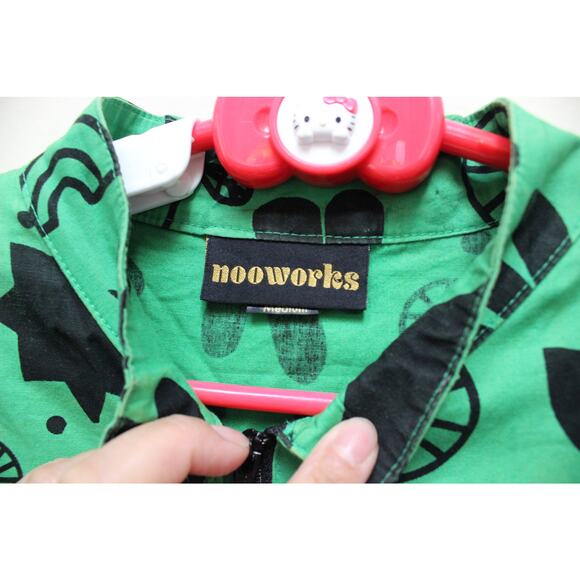 Nooworks Green Flash Eye Rainbow Coveralls Devo Jumpsuit Size Medium - Picture 4 of 9